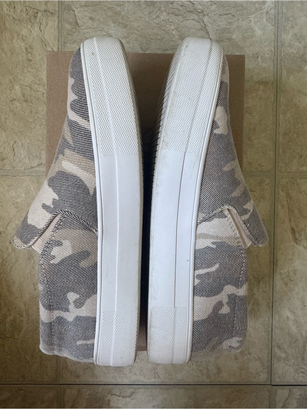 Steve Madden Slip-On Sneakers in Beige and Gray Camo - Picture 3 of 8